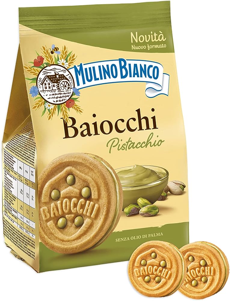 Mulino Bianco Baiocchi Con Crema al Pistacchio Bag 8.47oz (240 g