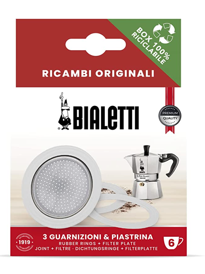 Bialetti Replacement Gasket & Filter Plate 6 cup Tavola Italian Market
