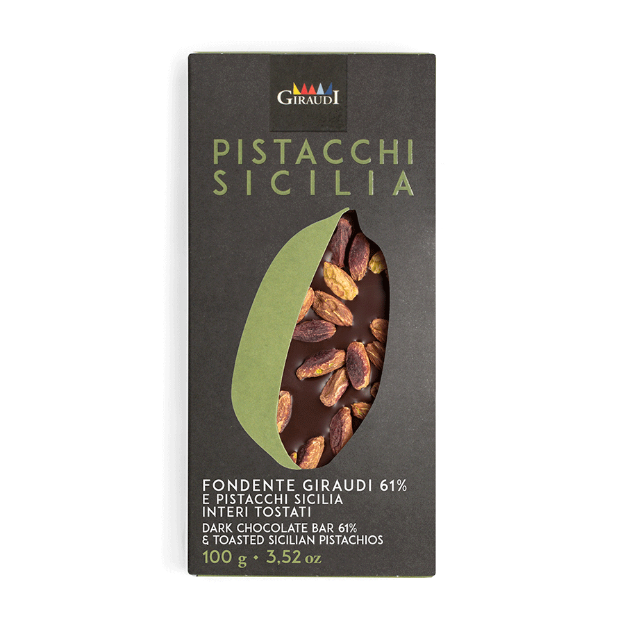 Giraudi Pistacchi Sicilia Fondente 61 Dark Chocolate 3.52 oz (100 g