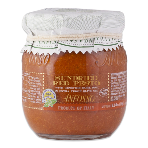 Anfosso Sundried Red Pesto With Genovese Basil DOP in Extra Virgin Oil 6.43 oz (180 g)
