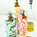 Galantino Extra Virgin Olive Oil Fantasia Ceramic Bottle Mixed Colors 16.9 fl oz (500 ml)