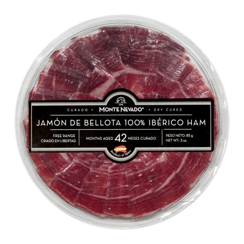Monte Nevado Jamón De Bellota 100 % Ibérico Ham 42 Months Aged Presliced 3 oz (85 g)