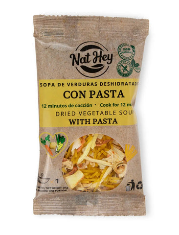 Nat Hey Dehydrated Vegetable Soup with Gluten-Free Pasta 0.88 oz (25 g)