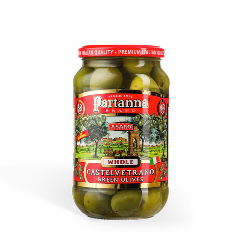 Partanna Whole Castelvetrano Green Olives Jar 12 oz (340 g)
