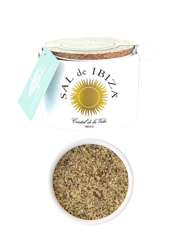 Sal de Ibiza Isla Blanca Sea Salt with Ibicencan Herbs Ceramic Pot 4.94 oz (140 g)