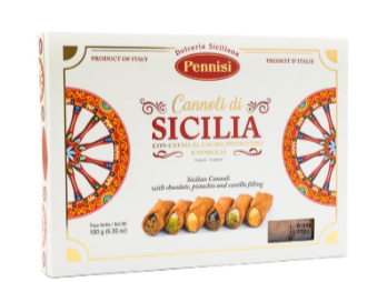 Pennisi - Cannoli with Chocolate, Pistachio and Vanilla filling  6.35 oz (0.4 Lb)