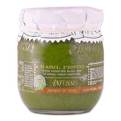 Anfosso Basil Pesto with Genovese Basil DOP in Extra Virgin Oil 6.43 oz (180 g) - Tavola Italian Market