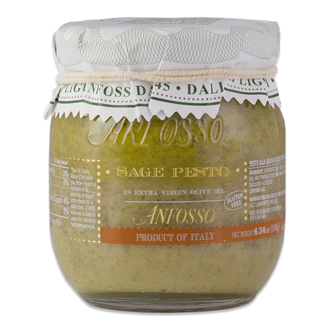 Anfosso Sage Pesto (Pesto alla Salvia) in Extra Virgin Oil 6.43 oz (180 g)