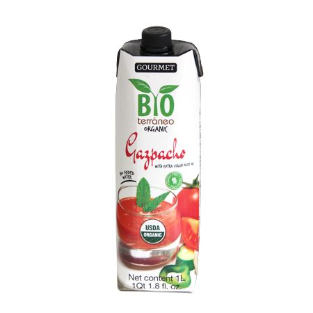 Bioterraneo, Organic Gazpacho Fresh Tomato and Vegetables Soup 1 lt