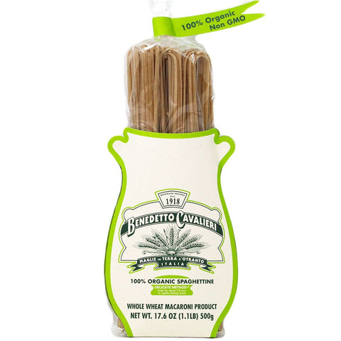 Benedetto Cavalieri 100% Organic Spaguettine Whole Wheat Pasta 17.6 oz (500 g)