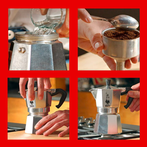Bialetti Moka Stovetop Espresso Coffe Maker Pot 9 cups 14.2 fl oz* (42 –  Tavola Italian Market