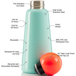 Lund London Skittle Water Bottle Mint & Coral 17 fl oz (500 ml)