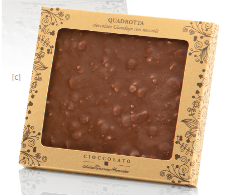 Antica Torroneria Quadrotta Chocolate with Gianduja and Hazelnuts Box 6 oz (170 g)