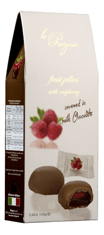 Le Preziose Fruit Jellies with Rasberry Covered in milk Chocolate 7.05 oz (200 g)