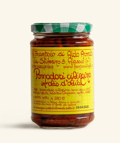 Al Frantoio di Aldo Armato, Semi Dried Cherry Tomatoes in Olive Oil 10.58 oz (300 gr)