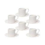 Tognana, Set 6 Coffee Cup and Saucer, Copenaghen Porcelain White
