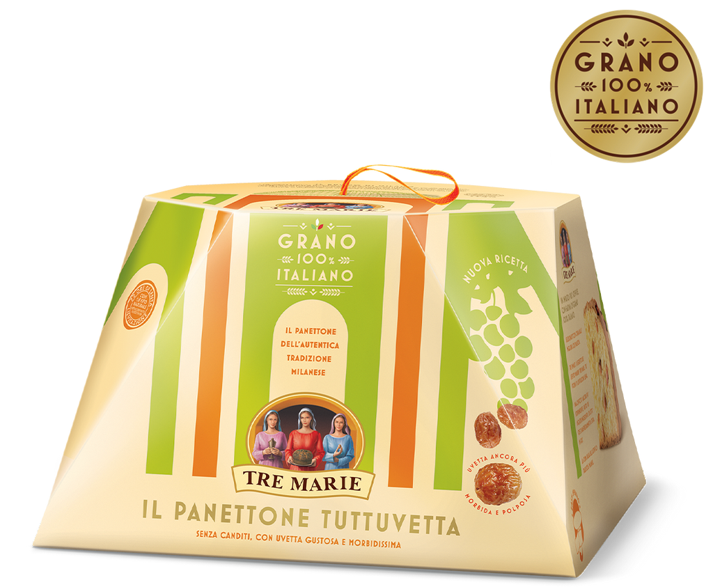 Tre Marie Il Panettone Tuttuvetta Without Candied Fruit 100 % Grano It –  Tavola Italian Market