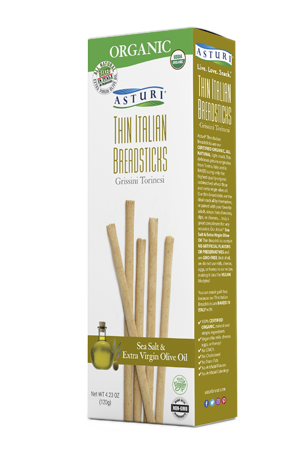 Asturi, Thin Italian Breadsticks w/ Sea Salt and EVOO 4.23 oz (120 g)