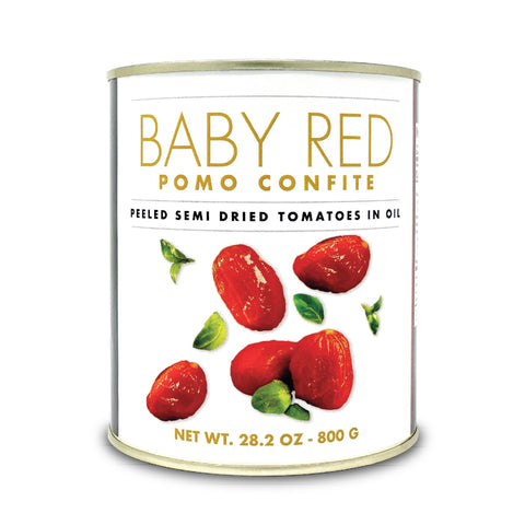Sogno Toscano, Baby Red Pomo Confite Peeled Semi Dried Tomatoes in Oil 27.2 oz (770 g)