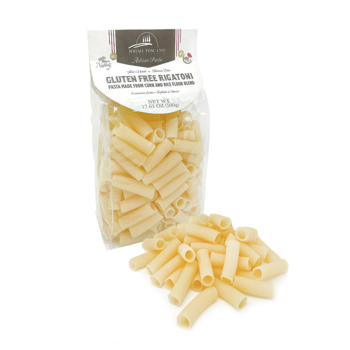 Sogno Toscano Gluten Free Rigatoni (blend from corn and rice) 17.63 oz ...