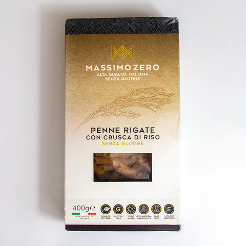Massimo Zero, Penne Rigate con Crusca di Riso Rice and Rice Bran Gluten Free 14.1 oz (400 g)