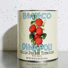 Bianco Di Napoli Whole Peeled Tomatoes with Basil Can Pack x 6 Units 102 oz (2.89 Kg)