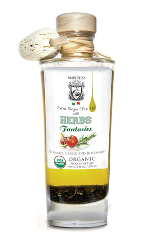 Marchesi Herbs Fantasies Tomato, Garlic and Rosemary Infused Extra Virgin Olive Oil 6.76 fl oz (200 ml)