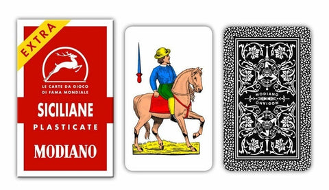 Modiano No 96 Italian Siciliane Red Playing Cards, 1 Deck