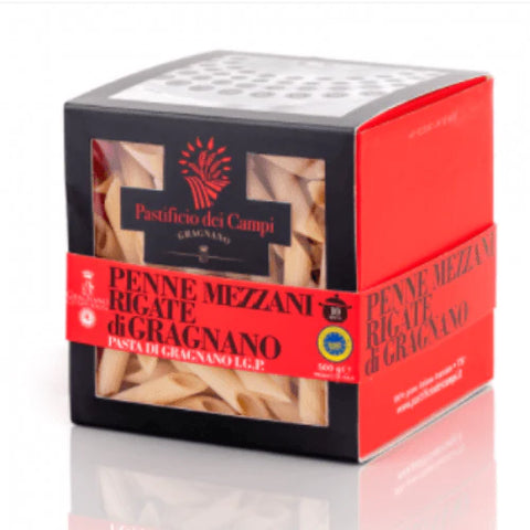 Pastificio dei Campi Penne Mezzani Rigate di Gragnano  I.G.P. Pasta 1.1 lb (500 g)