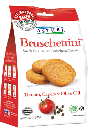 Asturi, Tomato, Capers & Olive Oil Bruschettini 4.23 oz (120 g)