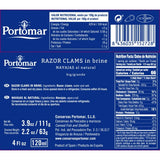 Portomar, Razor Clams in Brine 3.9 oz (111 g)